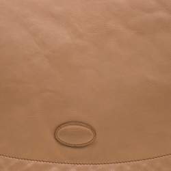 Tod's Camel Leather Softy Grande Goa Messenger Bag