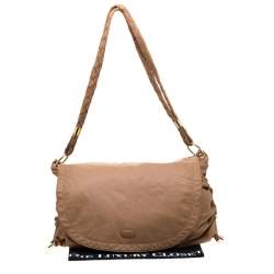 Tod's Camel Leather Softy Grande Goa Messenger Bag