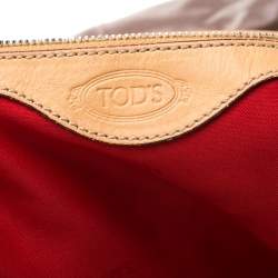 Pre Owned Tod’s Metallic Beige Coated Canvas G-Bag Easy Sacca Grande Tote