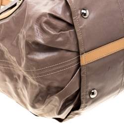 Pre Owned Tod’s Metallic Beige Coated Canvas G-Bag Easy Sacca Grande Tote