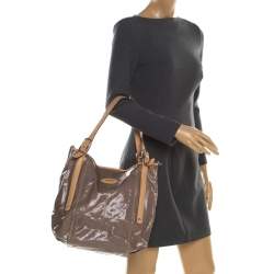 Pre Owned Tod’s Metallic Beige Coated Canvas G-Bag Easy Sacca Grande Tote