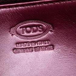 Tod's Bordeaux Leather Fox Detail Continental Wallet