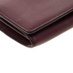 Tod's Bordeaux Leather Fox Detail Continental Wallet
