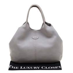 Pre Owned حقيبة تودز جلد حُبيبي رصاصية