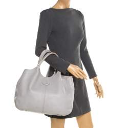 Pre Owned حقيبة تودز جلد حُبيبي رصاصية