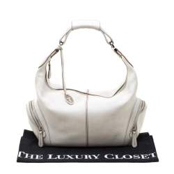 Tod's White Leather Charlotte Hobo