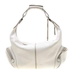 Tod's White Leather Charlotte Hobo