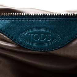 Tod's Green Shimmering Suede Pashmy Hobo
