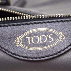 Tod's Grey Signature Embossed Leather Satchel 