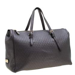 Tod's Grey Signature Embossed Leather Satchel 