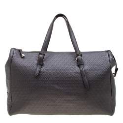 Tod's Grey Signature Embossed Leather Satchel 