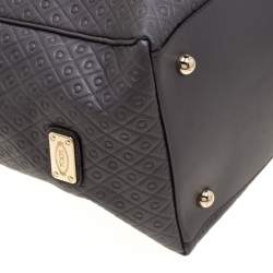 Tod's Grey Signature Embossed Leather Satchel 