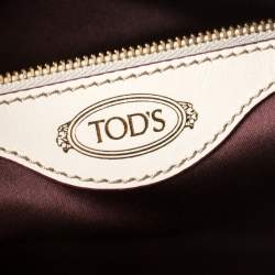 Pre Owned حقيبة يد تودز دي-كوب جلد عنابية/بيج فاتحة