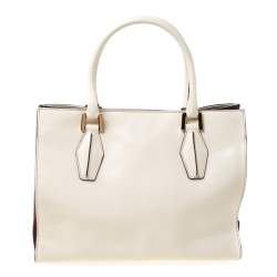 Pre Owned حقيبة يد تودز دي-كوب جلد عنابية/بيج فاتحة