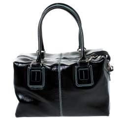 Tod's Black Patent Leather Box Satchel