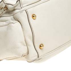  Tod's Cream Leather Zipped Pockets Satchel