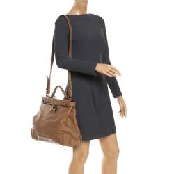 Tod's Brown Leather Top Handle Bag