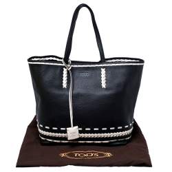 مملوكة مسبقًا Tod's Black Leather Gipsy Shopper Tote