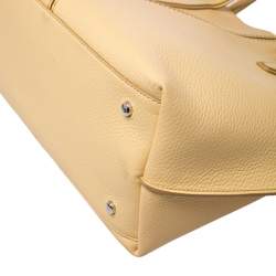 Pre Owned Tod's Yellow Leather Medium Joy Shopper Tote
