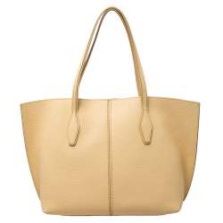 Pre Owned Tod's Yellow Leather Medium Joy Shopper Tote
