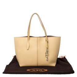 Pre Owned Tod's Yellow Leather Medium Joy Shopper Tote