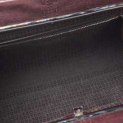 Tod's Maroon Leather Fan Knot Clutch