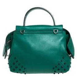 Tod’s Green Leather Wave Top Handle Bag