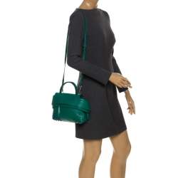 Tod’s Green Leather Wave Top Handle Bag