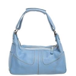 Tod's Blue Leather Medium Micky Hobos