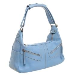Tod's Blue Leather Medium Micky Hobos