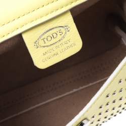 Pre Owned Tod's Tricolor Leather Mini Studded Wave Crossbody Bag