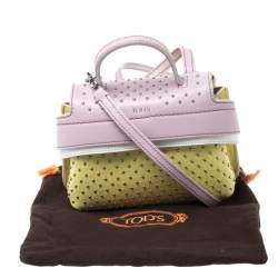 Pre Owned Tod's Tricolor Leather Mini Studded Wave Crossbody Bag