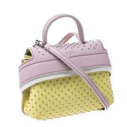Pre Owned Tod's Tricolor Leather Mini Studded Wave Crossbody Bag