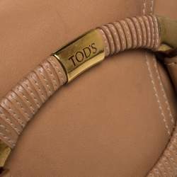 Tod's Beige Leather Flap Hobo