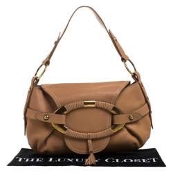 Tod's Beige Leather Flap Hobo
