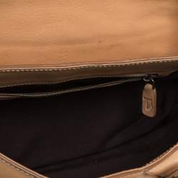 Tod's Beige Leather Flap Hobo