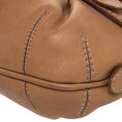 Tod's Beige Leather Flap Hobo