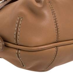 Tod's Beige Leather Flap Hobo