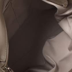 Pre Owned Tod's Metallic Beige Leather Small Studded Flower Tote