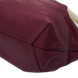 Pre Owned حقيبة يد تودز فلاور متوسطة جلد عنابي و كريمي