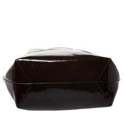 Pre Owned Tod's Cream/Brown Leather and Patent Leather Flower Tote