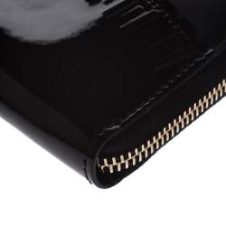 Tod's Black Patent Leather Zip Around Continental Wallet