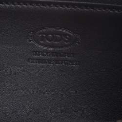 Tod's Black Patent Leather Zip Around Continental Wallet