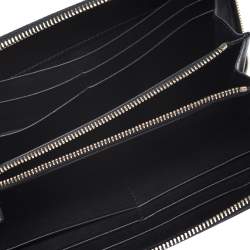 Tod's Black Patent Leather Zip Around Continental Wallet