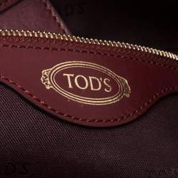 مملوكة مسبقًا Tod's Burgundy Leather Small D-Styling Shopper Tote