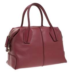Tod's Fuchsia Leather D-Styling Small Duffle Bag                             