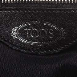 Pre Owned حقيبة كتف تودز T مزدوج ميني شعر عجل طباعة فهد بيج/ بني