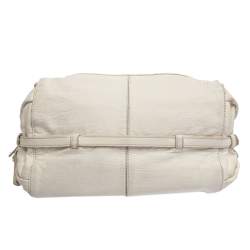 Tod's White Leather Double Zip Satchel