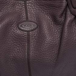 Pre Owned Tod's Purple Leather Ivy Sacca Media Hobo