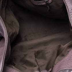 Pre Owned Tod's Purple Leather Ivy Sacca Media Hobo